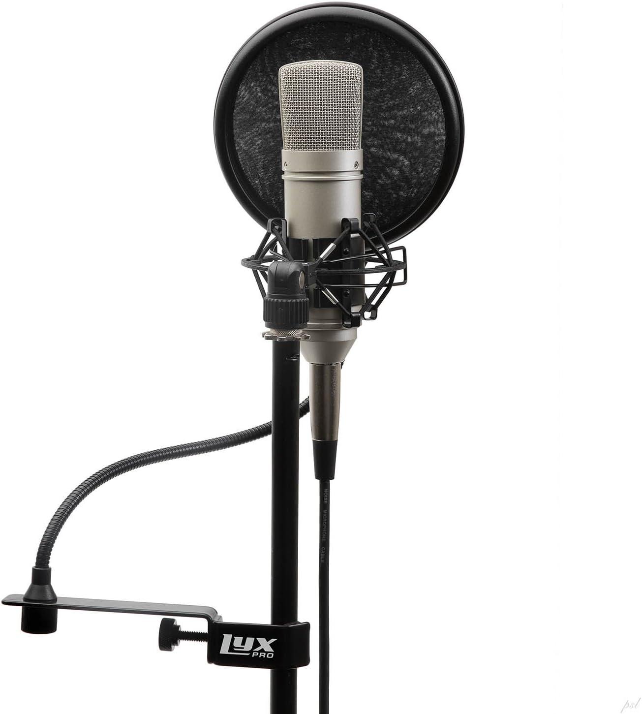 imageLyxPro MOP28 Dual Layer Microphone Pop Filter with Flexible Goozeneck for Superior Vocal Performance Pop Shield