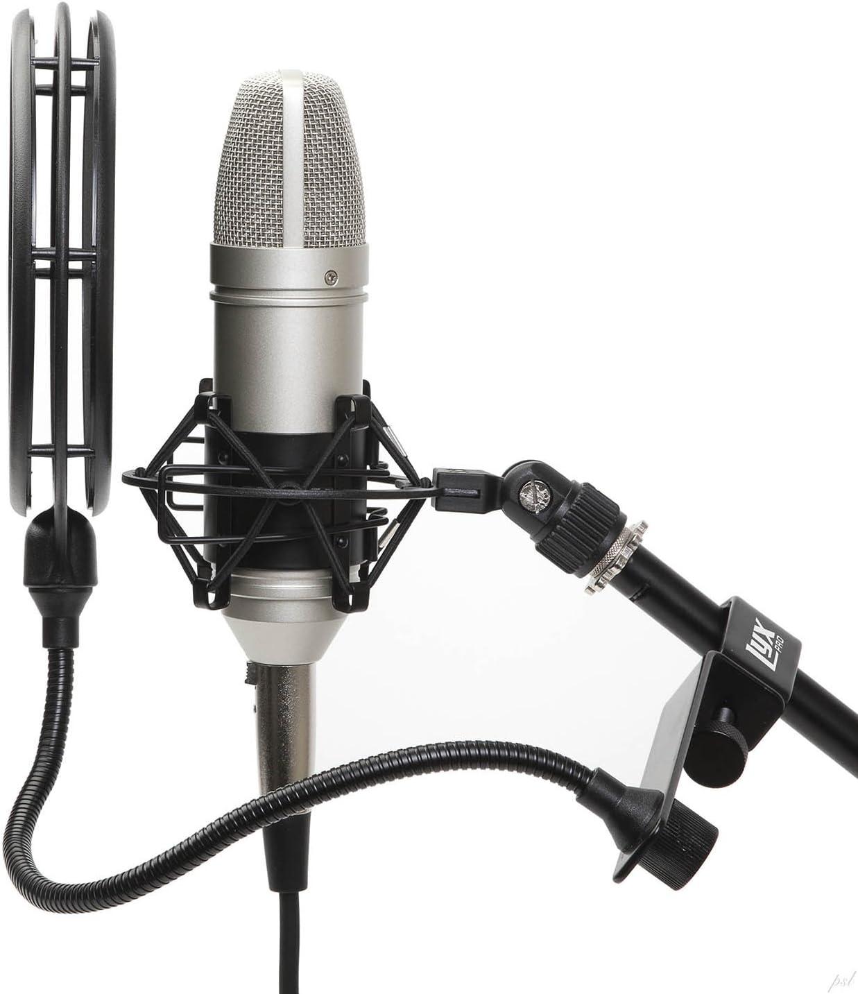 imageLyxPro MOP28 Dual Layer Microphone Pop Filter with Flexible Goozeneck for Superior Vocal Performance Pop Shield