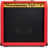 imageLyxPro 60 Watt Electric Guitar Amplifier  Combo Solid State Studio ampamp Stage Amp with 10 4Ohm Speaker Custom EQ Controls Drive Delay  PassiveActiveMic Inputs Aux In ampamp Headphone Jack NaturalRed