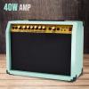 imageLyxPro 60 Watt Electric Guitar Amplifier  Combo Solid State Studio ampamp Stage Amp with 10 4Ohm Speaker Custom EQ Controls Drive Delay  PassiveActiveMic Inputs Aux In ampamp Headphone Jack NaturalGreen