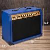 imageLyxPro 60 Watt Electric Guitar Amplifier  Combo Solid State Studio ampamp Stage Amp with 10 4Ohm Speaker Custom EQ Controls Drive Delay  PassiveActiveMic Inputs Aux In ampamp Headphone Jack NaturalBlue