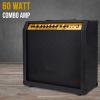 imageLyxPro 60 Watt Electric Guitar Amplifier  Combo Solid State Studio ampamp Stage Amp with 10 4Ohm Speaker Custom EQ Controls Drive Delay  PassiveActiveMic Inputs Aux In ampamp Headphone Jack NaturalBlack