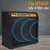 imageLyxPro 60 Watt Electric Guitar Amplifier  Combo Solid State Studio ampamp Stage Amp with 10 4Ohm Speaker Custom EQ Controls Drive Delay  PassiveActiveMic Inputs Aux In ampamp Headphone Jack NaturalBlack