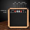 imageLyxPro 60 Watt Electric Guitar Amplifier  Combo Solid State Studio ampamp Stage Amp with 10 4Ohm Speaker Custom EQ Controls Drive Delay  PassiveActiveMic Inputs Aux In ampamp Headphone Jack NaturalNatural