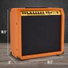 imageLyxPro 60 Watt Electric Guitar Amplifier  Combo Solid State Studio ampamp Stage Amp with 10 4Ohm Speaker Custom EQ Controls Drive Delay  PassiveActiveMic Inputs Aux In ampamp Headphone Jack NaturalMahogany