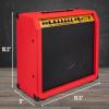 imageLyxPro 60 Watt Electric Guitar Amplifier  Combo Solid State Studio ampamp Stage Amp with 10 4Ohm Speaker Custom EQ Controls Drive Delay  PassiveActiveMic Inputs Aux In ampamp Headphone Jack NaturalRed