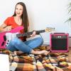 imageLyxPro 60 Watt Electric Guitar Amplifier  Combo Solid State Studio ampamp Stage Amp with 10 4Ohm Speaker Custom EQ Controls Drive Delay  PassiveActiveMic Inputs Aux In ampamp Headphone Jack NaturalPink