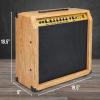 imageLyxPro 60 Watt Electric Guitar Amplifier  Combo Solid State Studio ampamp Stage Amp with 10 4Ohm Speaker Custom EQ Controls Drive Delay  PassiveActiveMic Inputs Aux In ampamp Headphone Jack NaturalNatural