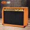 imageLyxPro 60 Watt Electric Guitar Amplifier  Combo Solid State Studio ampamp Stage Amp with 10 4Ohm Speaker Custom EQ Controls Drive Delay  PassiveActiveMic Inputs Aux In ampamp Headphone Jack NaturalMahogany