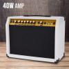 imageLyxPro 60 Watt Electric Guitar Amplifier  Combo Solid State Studio ampamp Stage Amp with 10 4Ohm Speaker Custom EQ Controls Drive Delay  PassiveActiveMic Inputs Aux In ampamp Headphone Jack NaturalWhite
