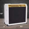 imageLyxPro 60 Watt Electric Guitar Amplifier  Combo Solid State Studio ampamp Stage Amp with 10 4Ohm Speaker Custom EQ Controls Drive Delay  PassiveActiveMic Inputs Aux In ampamp Headphone Jack NaturalWhite