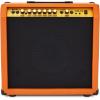 imageLyxPro 60 Watt Electric Guitar Amplifier  Combo Solid State Studio ampamp Stage Amp with 10 4Ohm Speaker Custom EQ Controls Drive Delay  PassiveActiveMic Inputs Aux In ampamp Headphone Jack NaturalMahogany