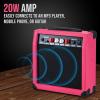 imageLyxPro 60 Watt Electric Guitar Amplifier  Combo Solid State Studio ampamp Stage Amp with 10 4Ohm Speaker Custom EQ Controls Drive Delay  PassiveActiveMic Inputs Aux In ampamp Headphone Jack NaturalPink
