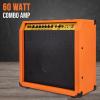 imageLyxPro 60 Watt Electric Guitar Amplifier  Combo Solid State Studio ampamp Stage Amp with 10 4Ohm Speaker Custom EQ Controls Drive Delay  PassiveActiveMic Inputs Aux In ampamp Headphone Jack NaturalSunburst