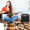 imageLyxPro 60 Watt Electric Guitar Amplifier  Combo Solid State Studio ampamp Stage Amp with 10 4Ohm Speaker Custom EQ Controls Drive Delay  PassiveActiveMic Inputs Aux In ampamp Headphone Jack NaturalBlack