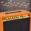 imageLyxPro 60 Watt Electric Guitar Amplifier  Combo Solid State Studio ampamp Stage Amp with 10 4Ohm Speaker Custom EQ Controls Drive Delay  PassiveActiveMic Inputs Aux In ampamp Headphone Jack NaturalMahogany