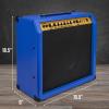 imageLyxPro 60 Watt Electric Guitar Amplifier  Combo Solid State Studio ampamp Stage Amp with 10 4Ohm Speaker Custom EQ Controls Drive Delay  PassiveActiveMic Inputs Aux In ampamp Headphone Jack NaturalBlue