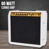 imageLyxPro 60 Watt Electric Guitar Amplifier  Combo Solid State Studio ampamp Stage Amp with 10 4Ohm Speaker Custom EQ Controls Drive Delay  PassiveActiveMic Inputs Aux In ampamp Headphone Jack NaturalWhite