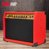 imageLyxPro 60 Watt Electric Guitar Amplifier  Combo Solid State Studio ampamp Stage Amp with 10 4Ohm Speaker Custom EQ Controls Drive Delay  PassiveActiveMic Inputs Aux In ampamp Headphone Jack NaturalRed