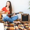 imageLyxPro 60 Watt Electric Guitar Amplifier  Combo Solid State Studio ampamp Stage Amp with 10 4Ohm Speaker Custom EQ Controls Drive Delay  PassiveActiveMic Inputs Aux In ampamp Headphone Jack NaturalNatural