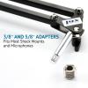 imageLyxPro DKR1 Microphone Arm Stand Mount Adjustable Mic Boom Stand Swivel Mount Suspension Scissor ampamp Clip  Desk Attachment and Clamp Supports Blue Yeti SnowballBlack