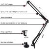 imageLyxPro DKR1 Microphone Arm Stand Mount Adjustable Mic Boom Stand Swivel Mount Suspension Scissor ampamp Clip  Desk Attachment and Clamp Supports Blue Yeti SnowballBlack