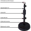 imageLyxPro Desktop Microphone Stand  9quot14quot Adjustable Height Desk Mic Holder  Weighted Cast Iron Base  38quot58quot Adapter Screw  Table Top with NonSlip Rubber FeetDesk Stand 1 Pack