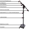 imageLyxPro KDS1 Kick Drum Mic Stand Low Profile Height Adjustable Microphone Boom Stand Weighted Base 38quot and 58quot threaded mounts for for Kick drums Guitar Amps and Desktop Black