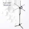 imageLyxPro Microphone Stand Boom Arm Tilting Rotating Floor Podium Stage or Studio Strong Durable And Foldable Height 385quot 66quot Extends Arm to 29 38quot Comes With 38quot and 58quot mount Adapter1 pack
