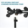 imageLyxPro TSM1 Microphone Music Stand Mount Holder for Tablet iPhone Ipad Smartphone and Android Adjustable 360 Degree Swivel Tilt Support Arms 3 to 115 Inch with Extra Detachable Clip1 pack