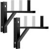 imageLyxPro Wall Mount Speaker Bracket for Professional Audio PA Speaker Holder Set of 2 Pair Heavy Duty Metal Supports 90 Lbs Weight Capacity Interchangeable Posts Black  LYXWSB15BBlack