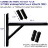 imageLyxPro Wall Mount Speaker Bracket for Professional Audio PA Speaker Holder Set of 2 Pair Heavy Duty Metal Supports 90 Lbs Weight Capacity Interchangeable Posts Black  LYXWSB15BBlack