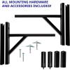 imageLyxPro Wall Mount Speaker Bracket for Professional Audio PA Speaker Holder Set of 2 Pair Heavy Duty Metal Supports 90 Lbs Weight Capacity Interchangeable Posts Black  LYXWSB15BBlack
