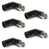 imageLyxPro XLR Angle Adapter Dual Male and Female can be positioned to 4 Different Angles Right Left and 90 Degree Great for Mixers That Interfere with Other Applicationspack of 5