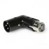 imageLyxPro XLR Angle Adapter Dual Male and Female can be positioned to 4 Different Angles Right Left and 90 Degree Great for Mixers That Interfere with Other Applications1pack