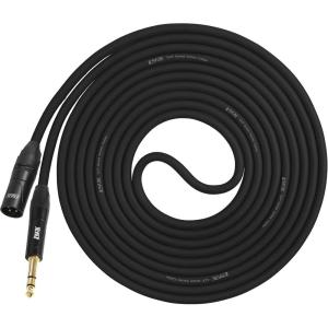 imageLyxPro  10 Ft  XLR Male to 14quot TRS Star Quad Microphone Cable for High End Quality and Sound Clarity Extreme Low Noise  BlackBlack