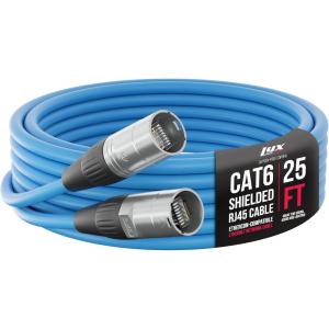 imageLyxPro 25 Feet Shielded CAT6 Ethercon Cable  Professional Audio ampamp Lighting RJ45 Cable StudioGrade Sound Transmission Extreme Durability  Blue
