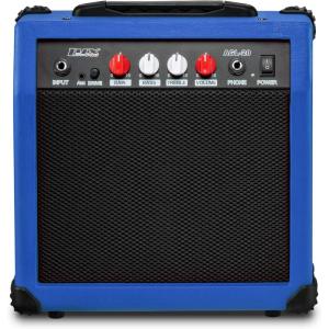imageLyxPro 60 Watt Electric Guitar Amplifier  Combo Solid State Studio ampamp Stage Amp with 10 4Ohm Speaker Custom EQ Controls Drive Delay  PassiveActiveMic Inputs Aux In ampamp Headphone Jack NaturalBlue
