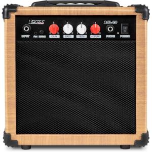 imageLyxPro 60 Watt Electric Guitar Amplifier  Combo Solid State Studio ampamp Stage Amp with 10 4Ohm Speaker Custom EQ Controls Drive Delay  PassiveActiveMic Inputs Aux In ampamp Headphone Jack NaturalNatural