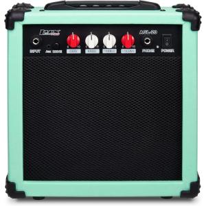 imageLyxPro 60 Watt Electric Guitar Amplifier  Combo Solid State Studio ampamp Stage Amp with 10 4Ohm Speaker Custom EQ Controls Drive Delay  PassiveActiveMic Inputs Aux In ampamp Headphone Jack NaturalGreen
