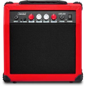 imageLyxPro 60 Watt Electric Guitar Amplifier  Combo Solid State Studio ampamp Stage Amp with 10 4Ohm Speaker Custom EQ Controls Drive Delay  PassiveActiveMic Inputs Aux In ampamp Headphone Jack NaturalRed