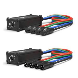 imageLyxPro Audio Snake Channel XLR 3 Pin Multi Network Breakout for Stage Sound Lighting and Recording Studio XLR to RJ45 Ethercon with 3 Feet Cable Connection Pair of 4Pair With Cables