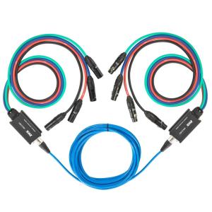 imageLyxPro Audio Snake Channel XLR 3 Pin Multi Network Breakout for Stage Sound Lighting and Recording Studio XLR to RJ45 Ethercon with 3 Feet Cable Connection Pair of 4Pair With Ethercon Cable 150 Feet