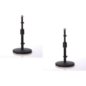 imageLyxPro Desktop Microphone Stand  9quot14quot Adjustable Height Desk Mic Holder  Weighted Cast Iron Base  38quot58quot Adapter Screw  Table Top with NonSlip Rubber FeetDesk Stand 2 Pack