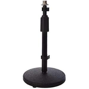 imageLyxPro Desktop Microphone Stand  9quot14quot Adjustable Height Desk Mic Holder  Weighted Cast Iron Base  38quot58quot Adapter Screw  Table Top with NonSlip Rubber FeetDesk Stand 1 Pack