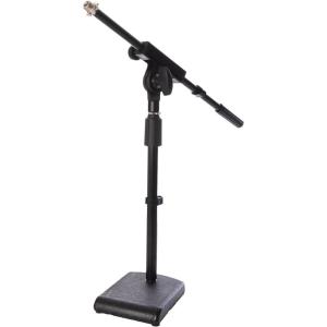 imageLyxPro KDS1 Kick Drum Mic Stand Low Profile Height Adjustable Microphone Boom Stand Weighted Base 38quot and 58quot threaded mounts for for Kick drums Guitar Amps and Desktop Black