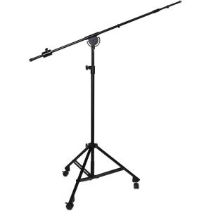 imageLyxPro SMT1 Professional Microphone Stand Heavy Duty 93 Studio Overhead Boom Stand 76 Extra Long Telescoping Arm Mount Foldable Tripod Legs ampamp Adjustable Counterweightwith Caster Wheels