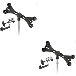 imageLyxPro TSM1 Microphone Music Stand Mount Holder for Tablet iPhone Ipad Smartphone and Android Adjustable 360 Degree Swivel Tilt Support Arms 3 to 115 Inch with Extra Detachable Clip2 Pack