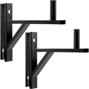 imageLyxPro Wall Mount Speaker Bracket for Professional Audio PA Speaker Holder Set of 2 Pair Heavy Duty Metal Supports 90 Lbs Weight Capacity Interchangeable Posts Black  LYXWSB15BBlack