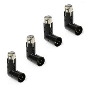 imageLyxPro XLR Angle Adapter Dual Male and Female can be positioned to 4 Different Angles Right Left and 90 Degree Great for Mixers That Interfere with Other Applications4 Pack